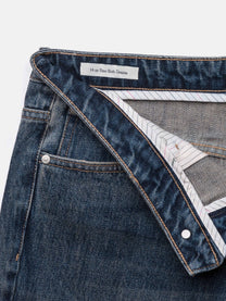 STRAIGHT JEANS - WASHED NAVY DENIM