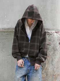 HEAVY ZIP HOODIE - TARTAN