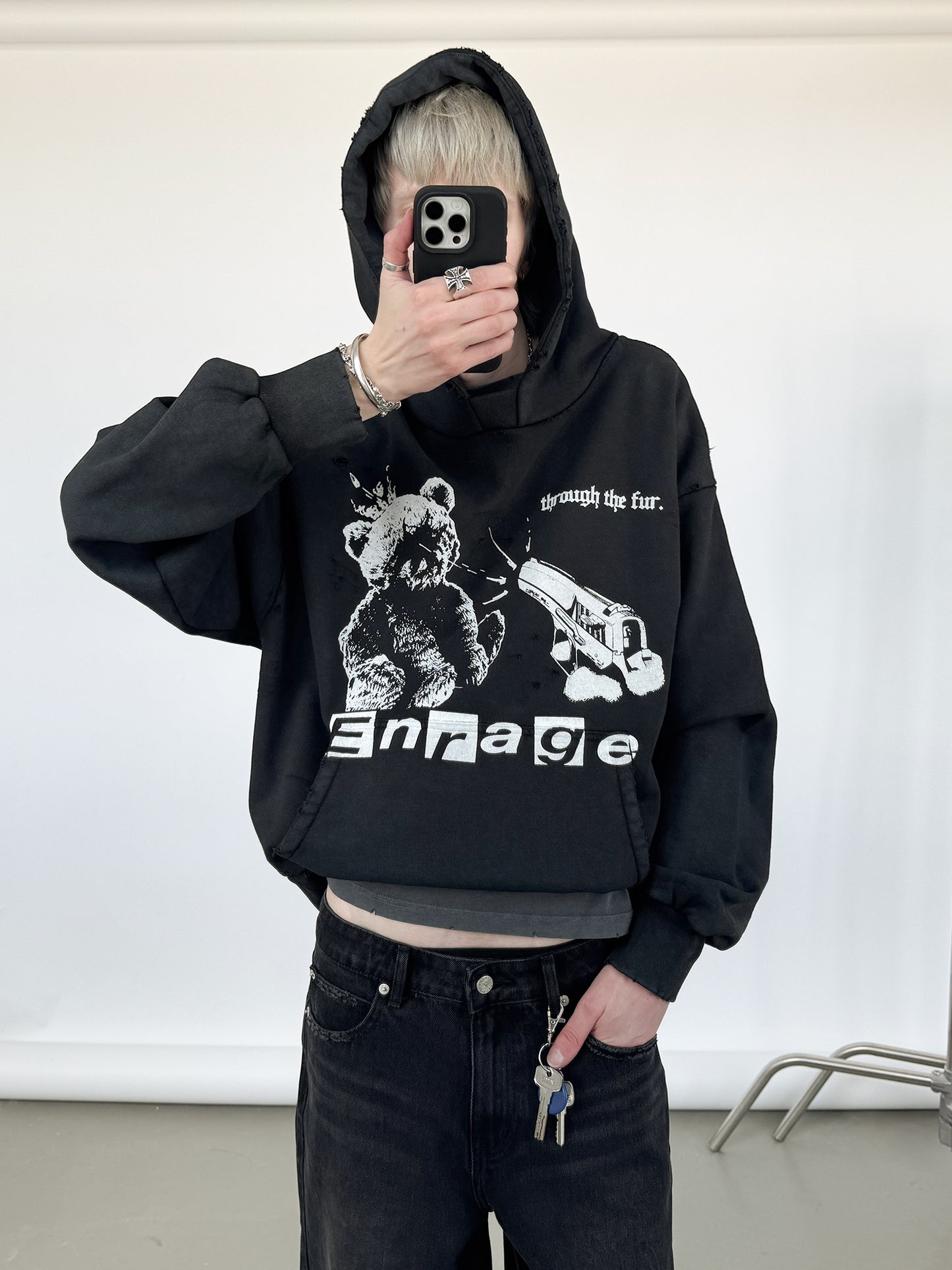 TEDDY HOODIE - VINTAGE BLACK