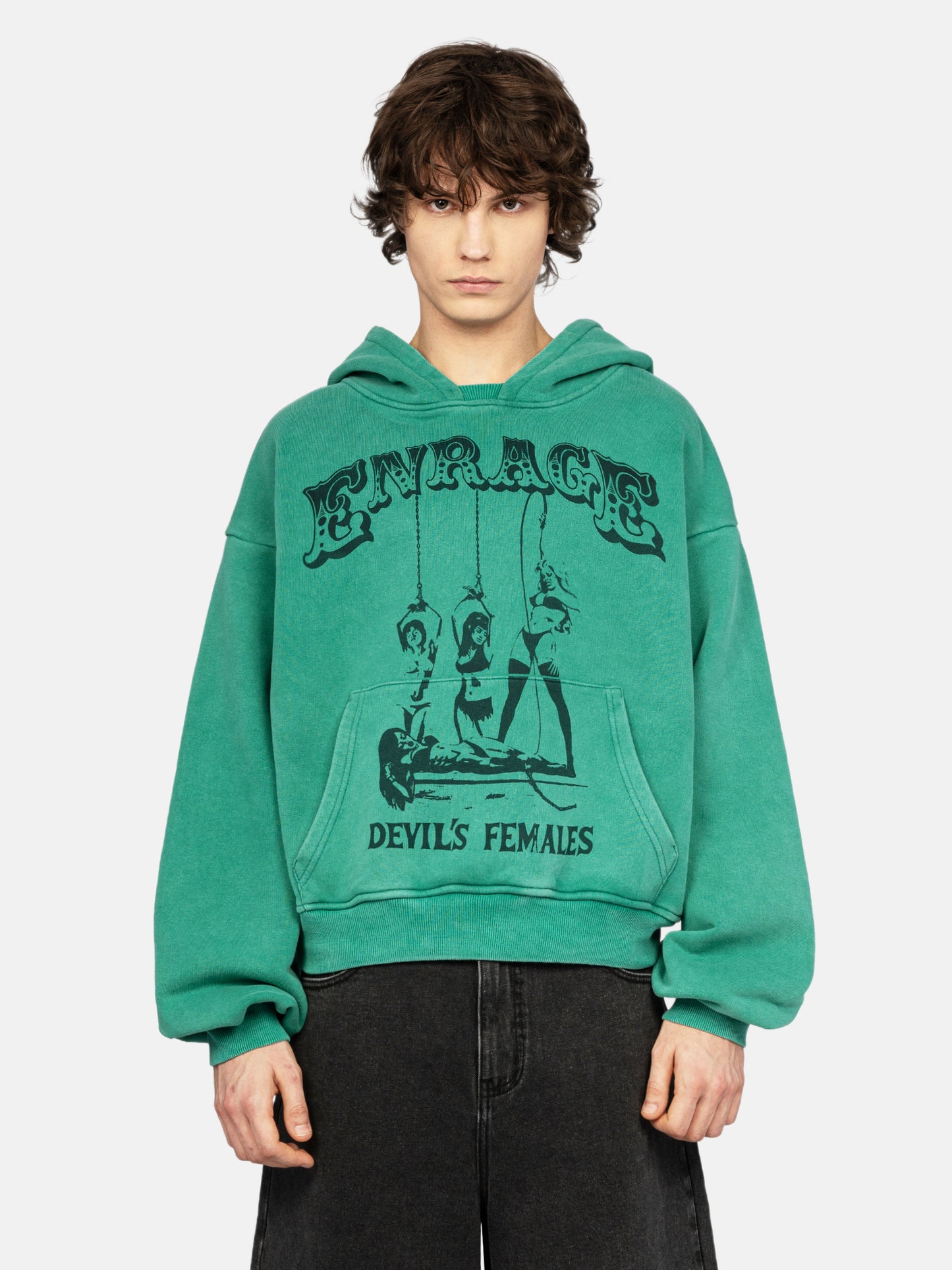 DEVIL'S FEMALES EDITOR'S CUT WASHED GREEN HOODIE