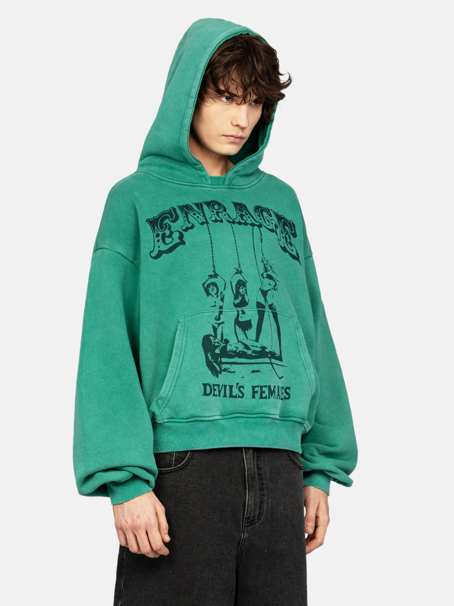 DEVIL'S FEMALES EDITOR'S CUT WASHED GREEN HOODIE