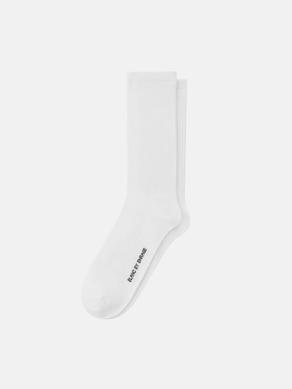 BLANC WHITE TALL RIBBED SOCKS