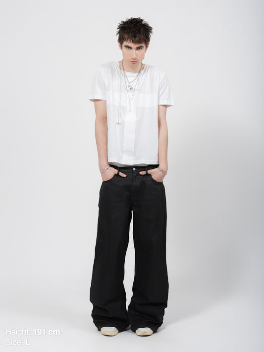 ROUND NECK TEE - WHITE TAPE