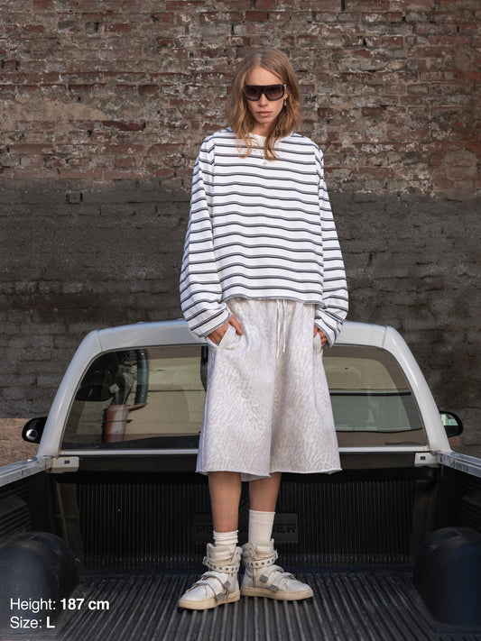 MAXI SHORTS - WHITE LEOPARD