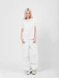 ROUND NECK TEE - WHITE WIRED