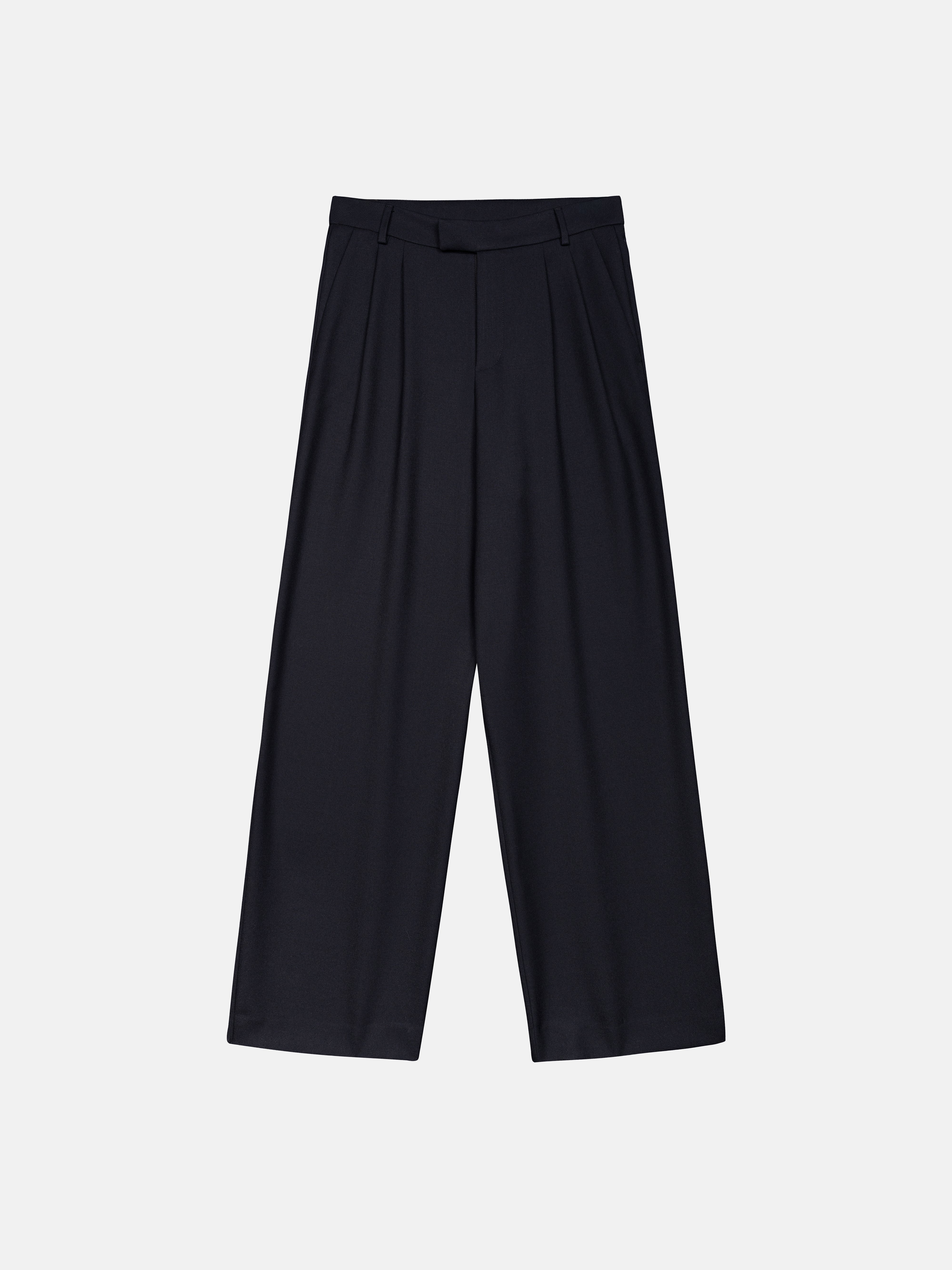 PLEATED TROUSERS - DARK NAVY