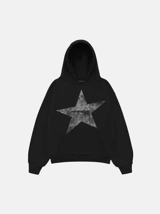 STAR HOODIE - BLACK