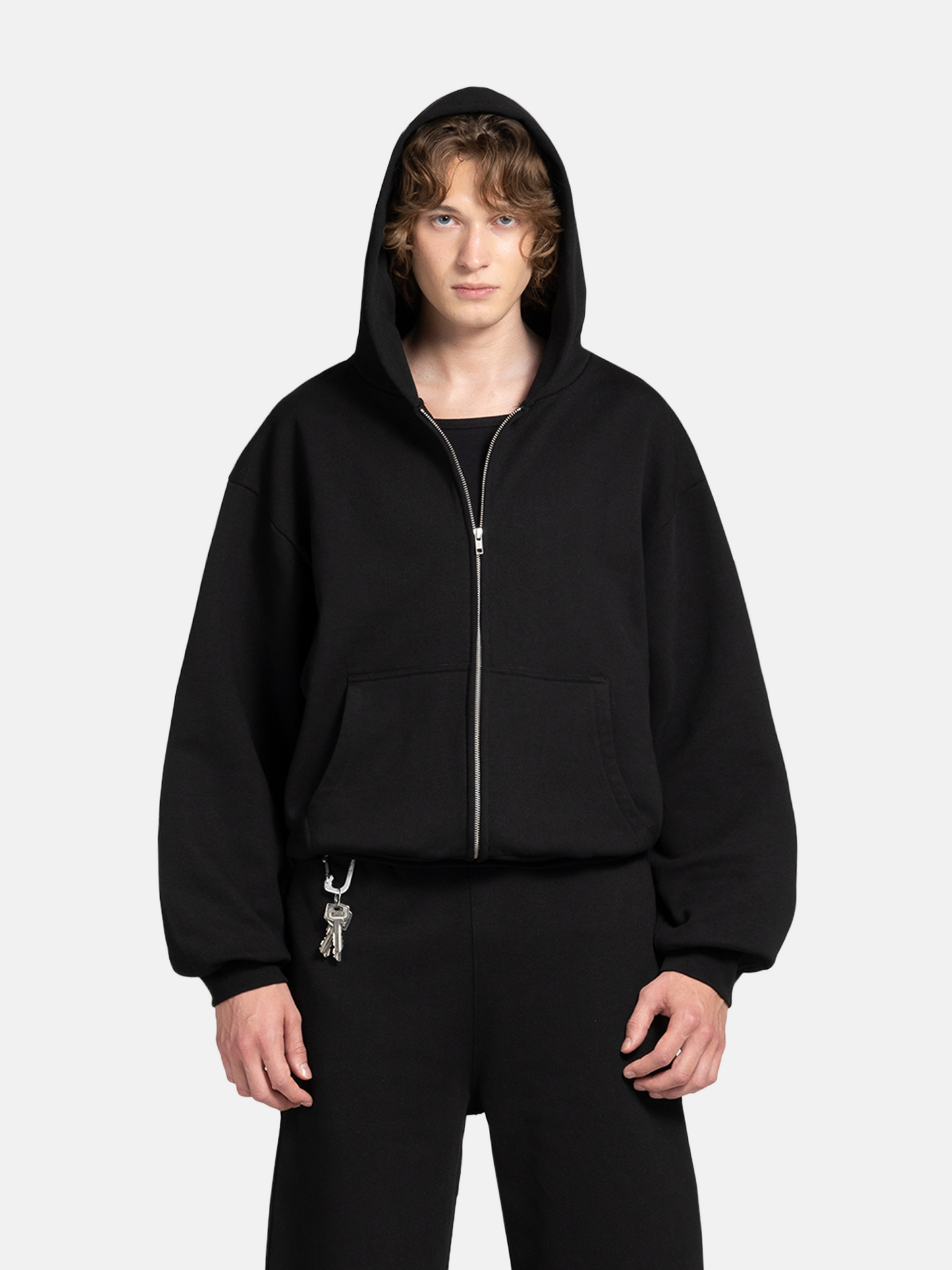 THE BLANC ZIP HOODIE - BLACK