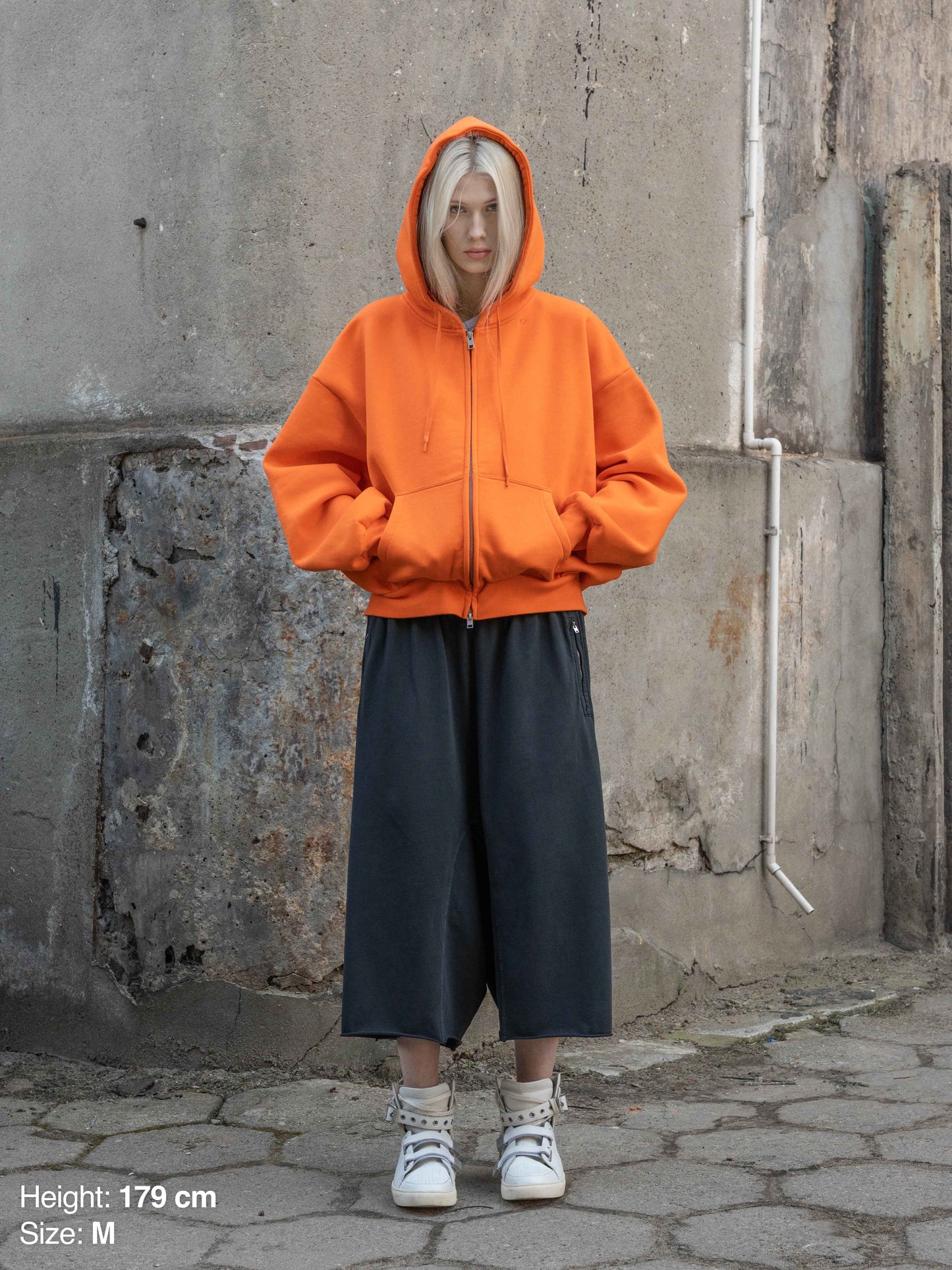 BUBBLE ZIP HOODIE - ORANGE