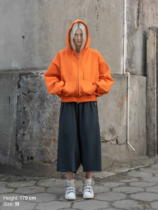 BUBBLE ZIP HOODIE - ORANGE