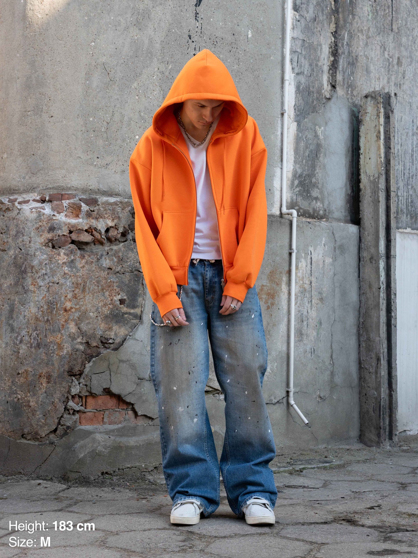 BUBBLE ZIP HOODIE - ORANGE