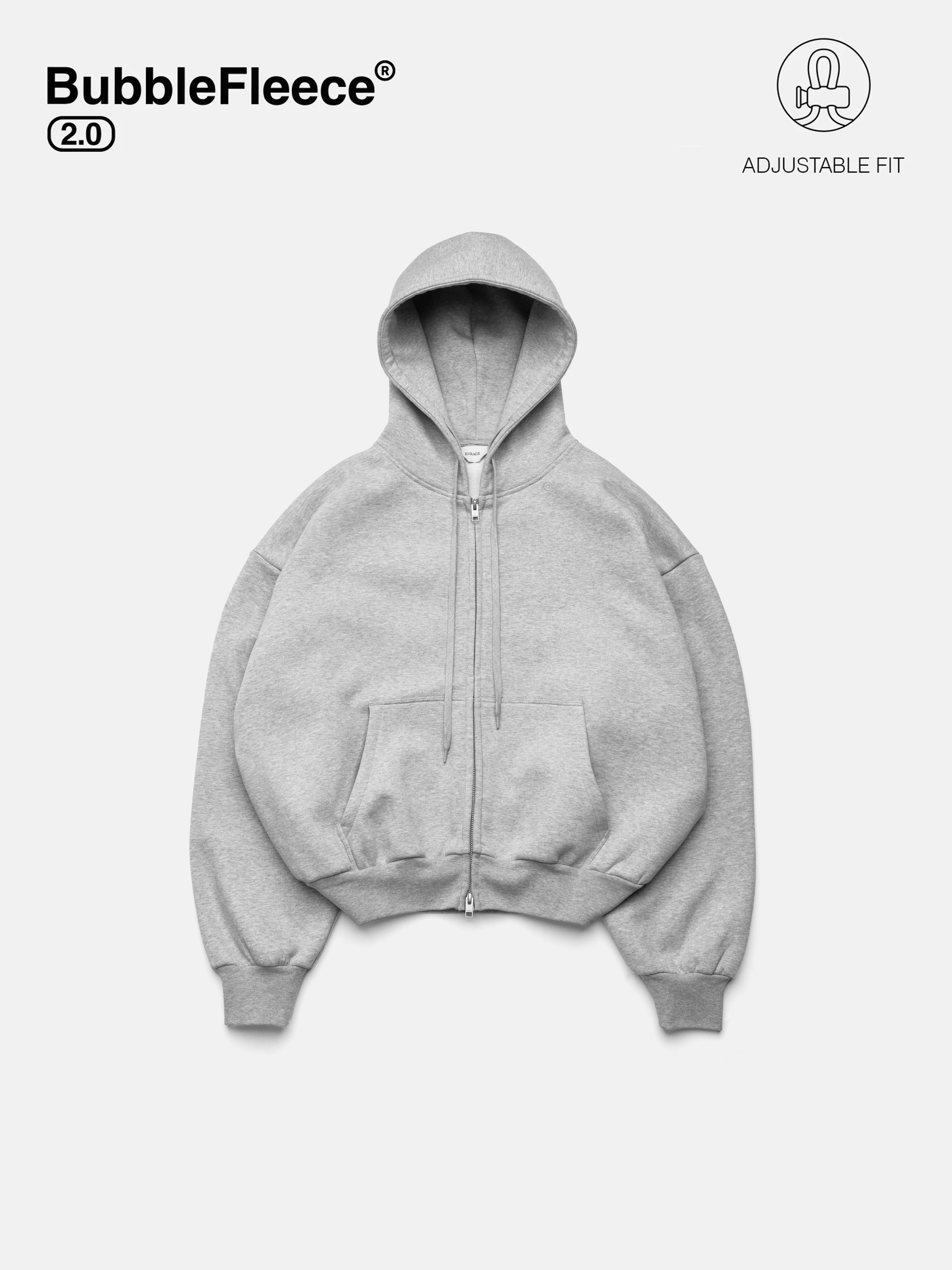 BUBBLE ZIP HOODIE - GRAY