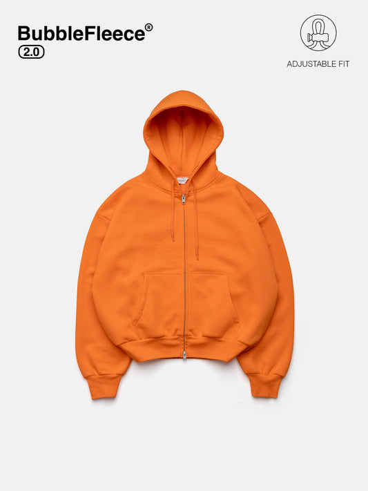 BUBBLE ZIP HOODIE - ORANGE