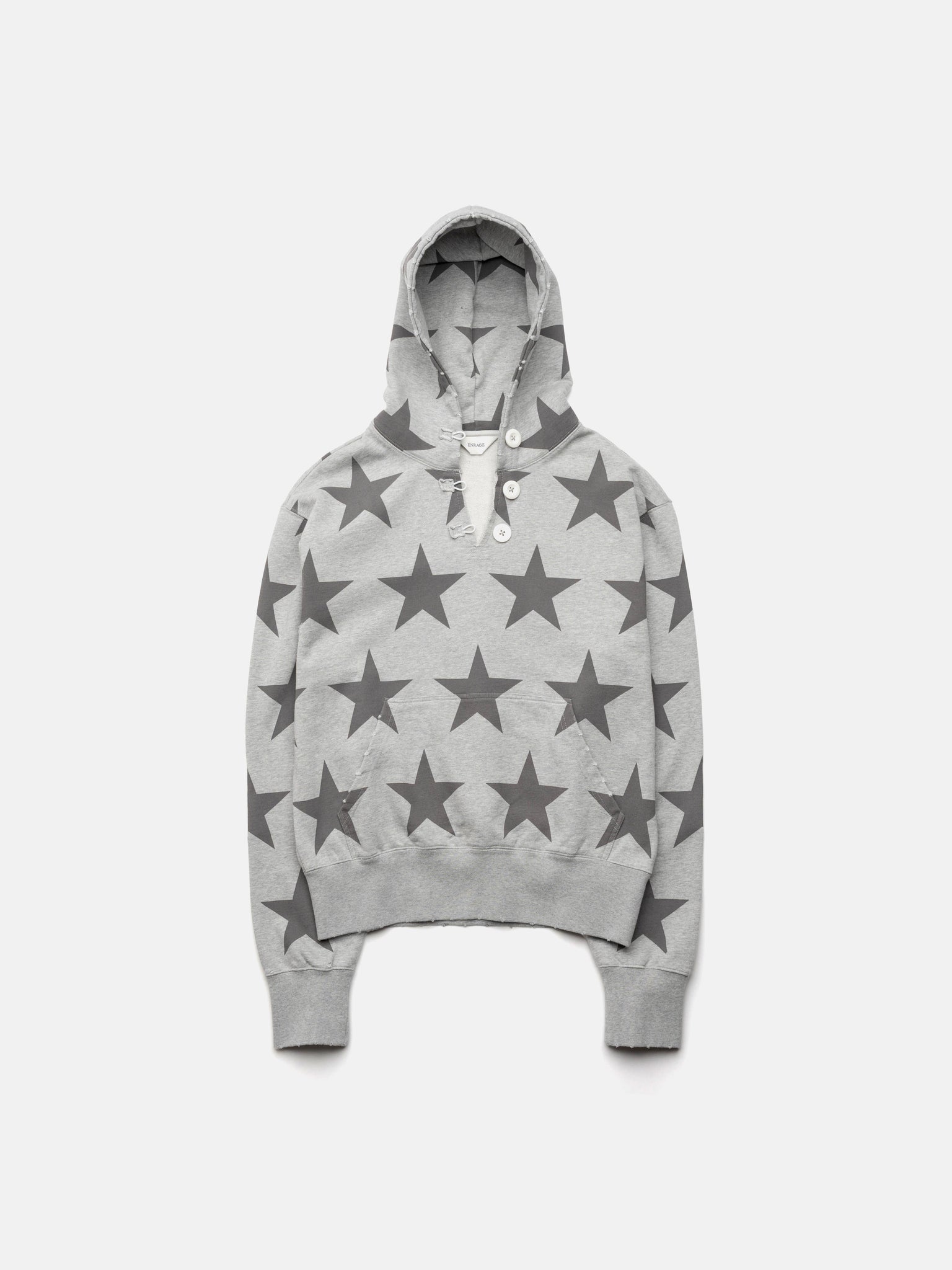 RIPPED COLLAR HOODIE - STARS