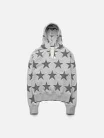 RIPPED COLLAR HOODIE - STARS