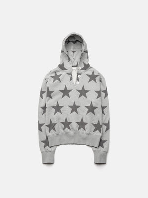 RIPPED COLLAR HOODIE - STARS