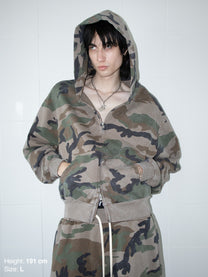 THE BLANC ZIP HOODIE - VINTAGE CAMO
