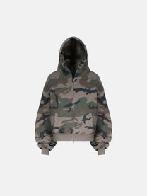 THE BLANC ZIP HOODIE - VINTAGE CAMO