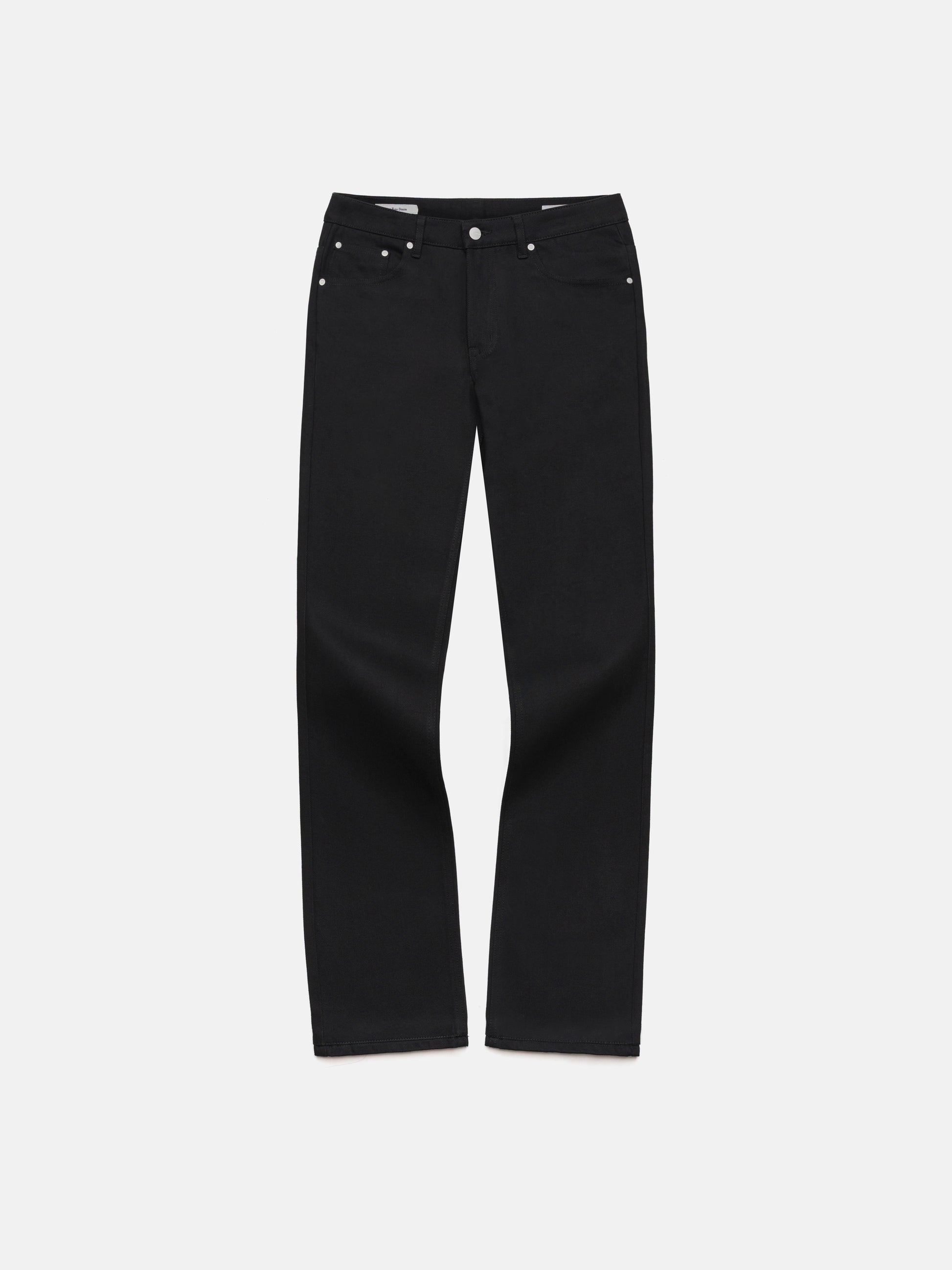 SLIM STRAIGHT JEANS - ALL BLACK DENIM