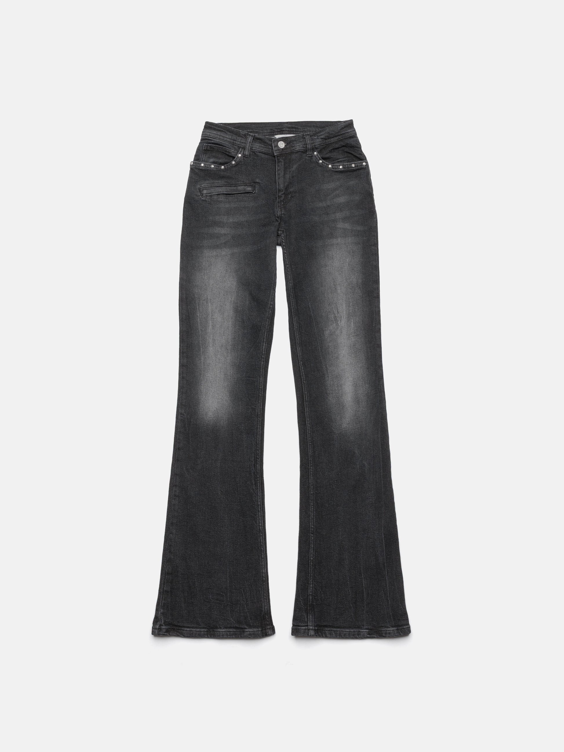 AUSGESTELLTE JEANS – SCHWARZ