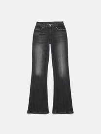AUSGESTELLTE JEANS – SCHWARZ