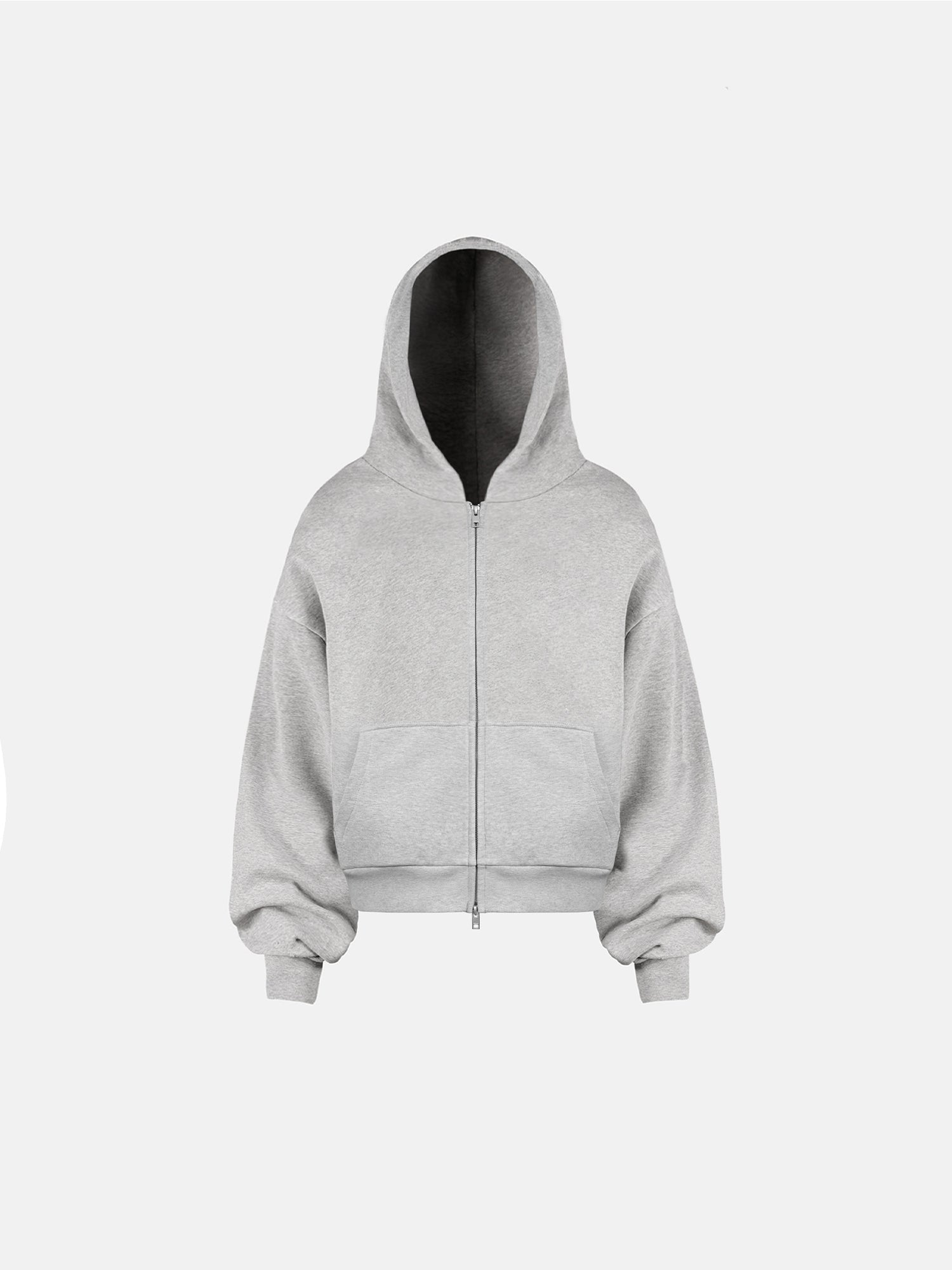 THE BLANC ZIP HOODIE - GRAU