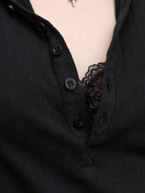 HENLEY LONGSLEEVE – SCHWARZ