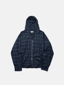 FLANEL HOODIE - NAVY