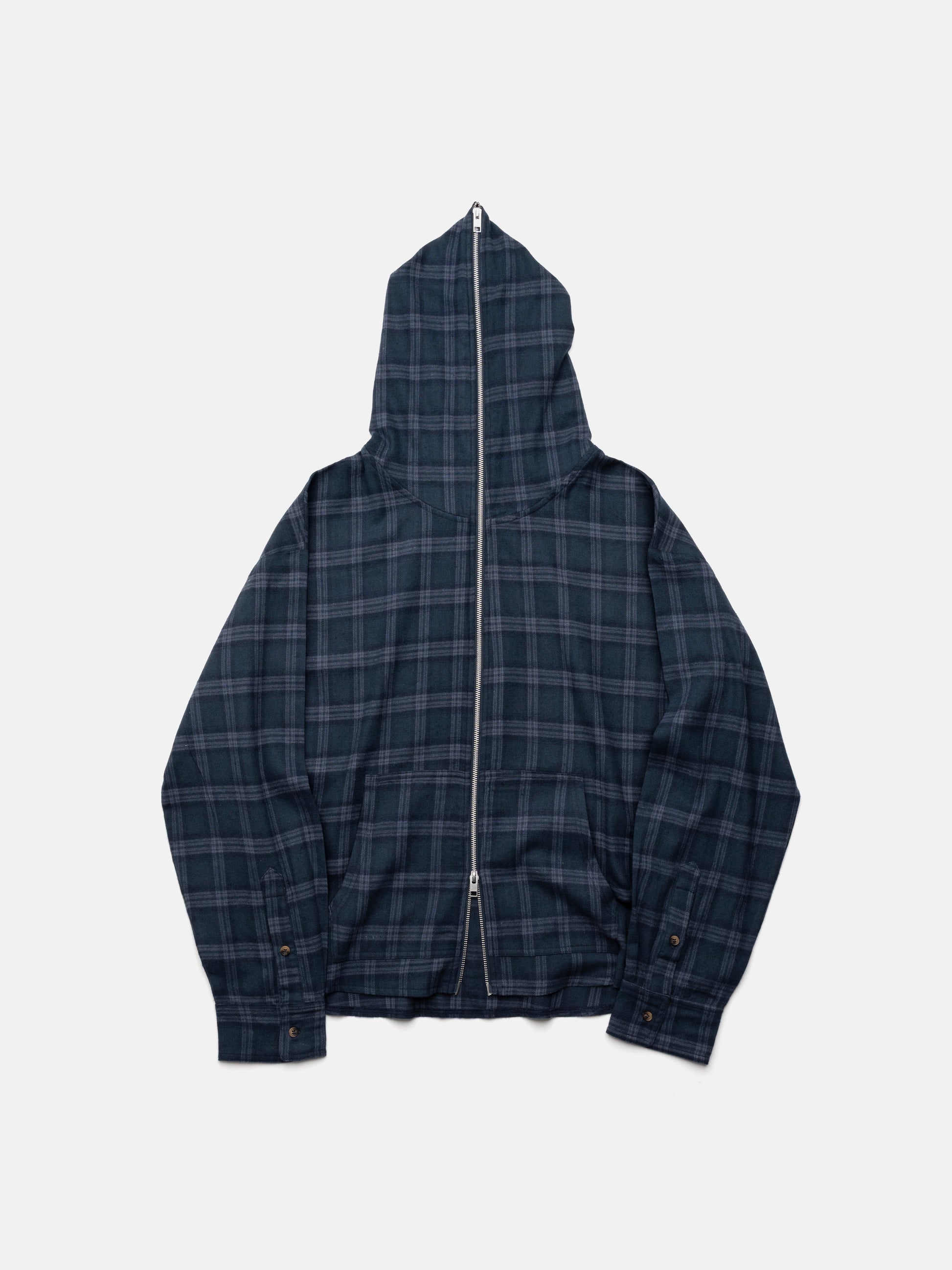 FLANEL HOODIE - NAVY