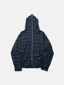 FLANEL HOODIE - NAVY