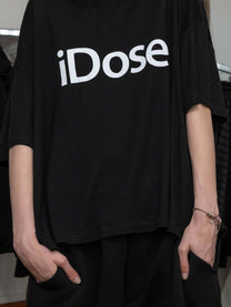 RIB BAGGY TEE iDOSE  - BLACK