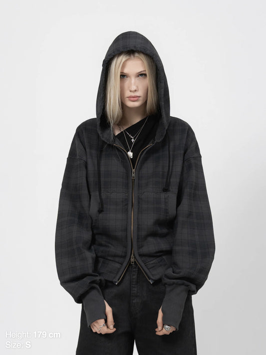 2010 ZIP HOODIE – SCHWARZ KARIERT