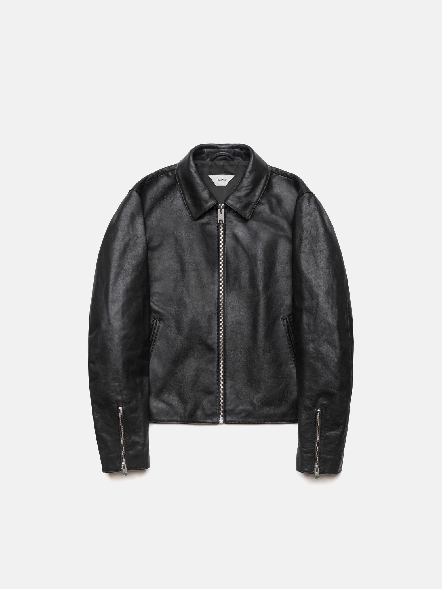 CROSS LEATHER JACKET - BLACK