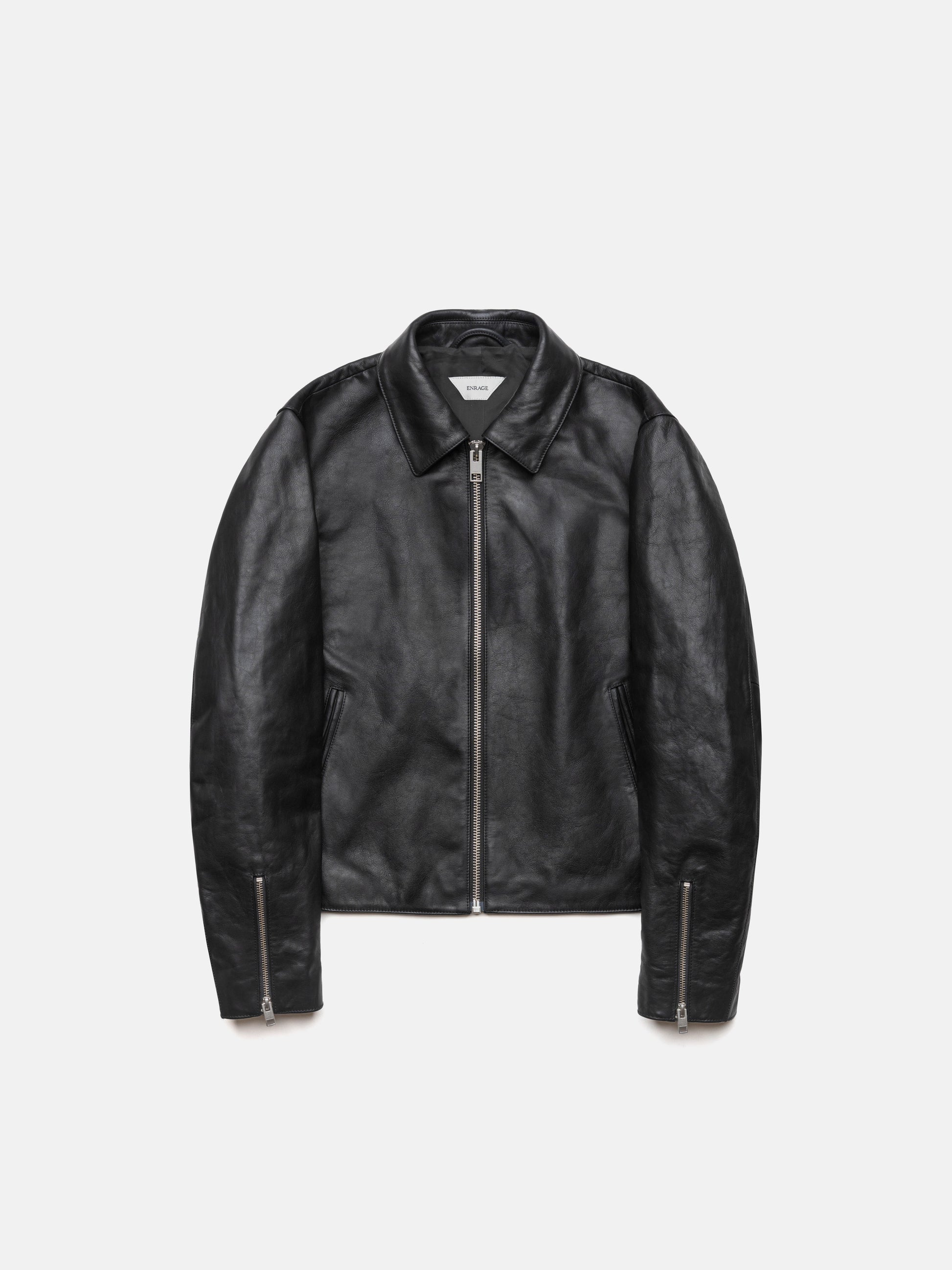 CROSS LEATHER JACKET - BLACK
