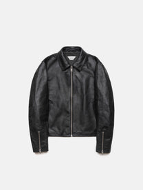 CROSS LEATHER JACKET - BLACK