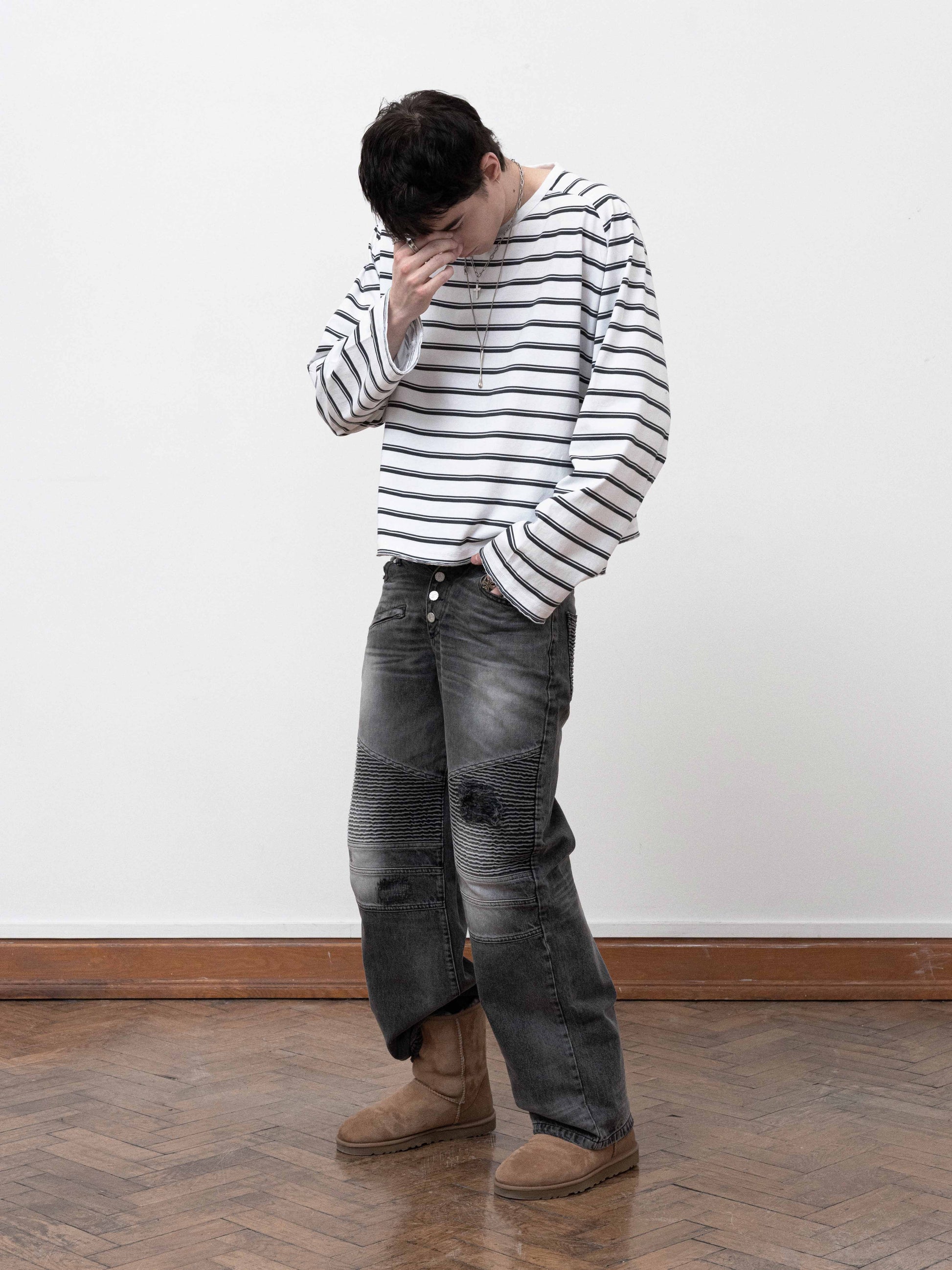 BAGGY LONGSLEEVE – WEISS GESTREIFT