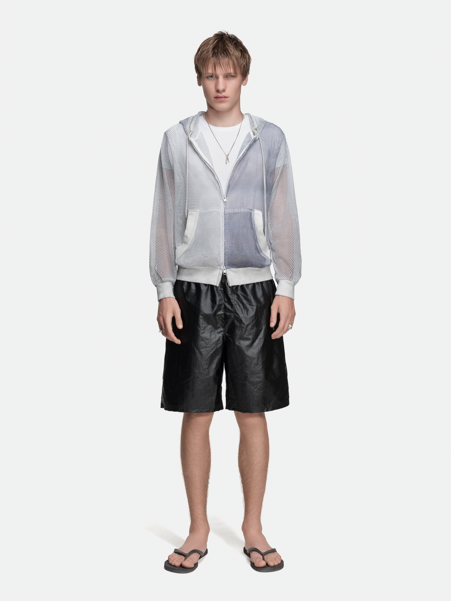 MESH HOODIE - WHITE