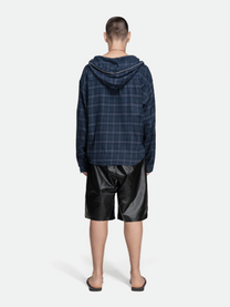 FLANNEL HOODIE - NAVY