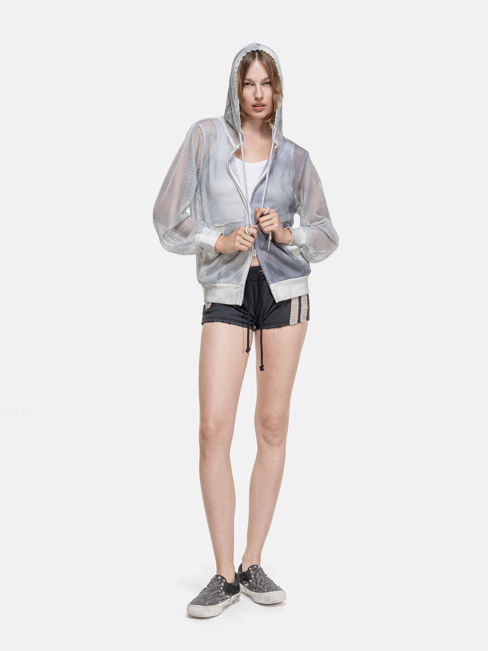 MESH HOODIE - WHITE