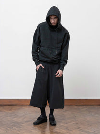 PANEL HOODIE - GARMENT DYED BLACK