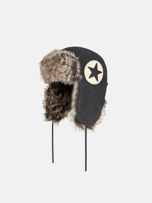 PILOT HAT - WASHED BLACK