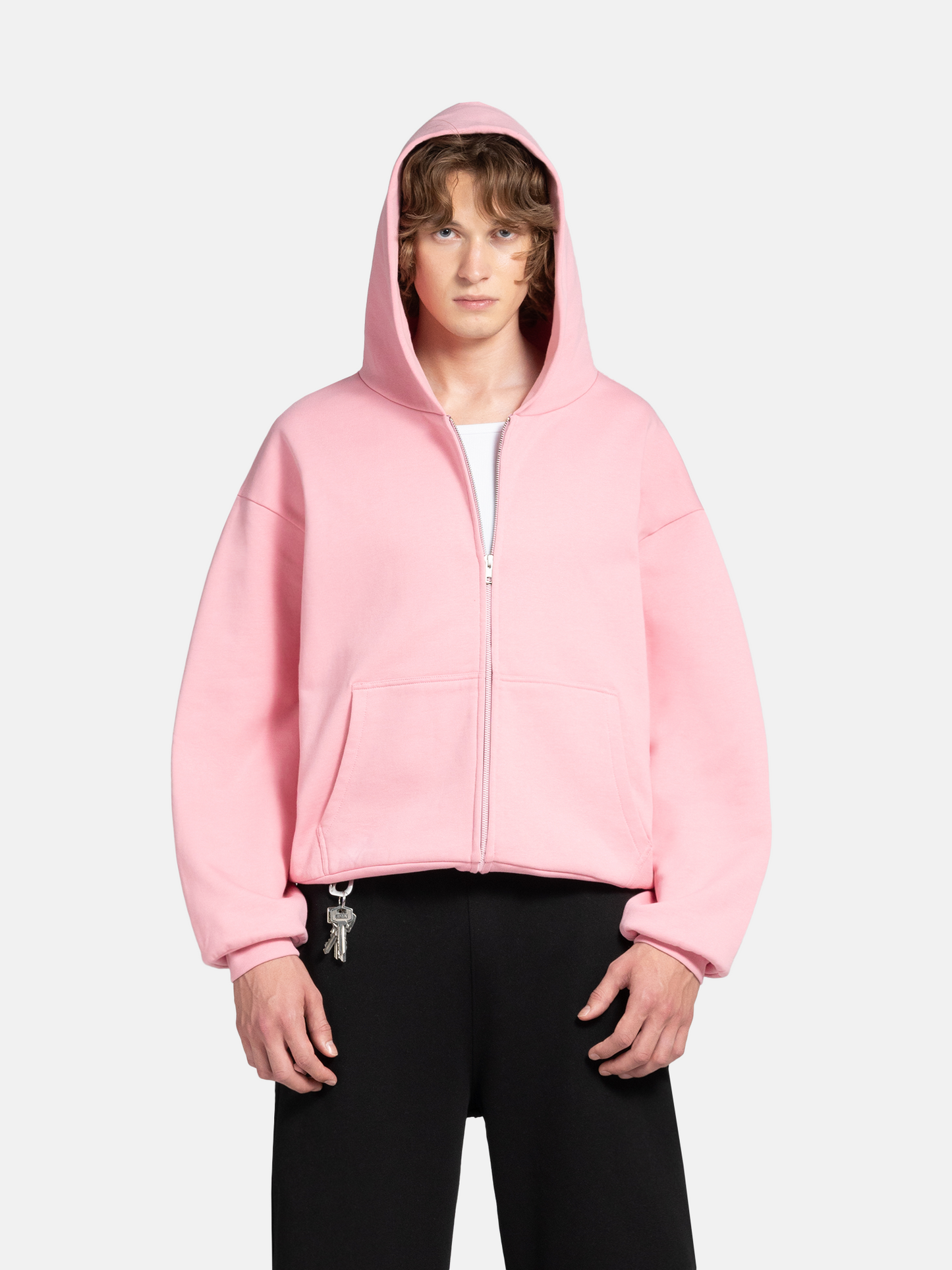 THE BLANC ZIP HOODIE - PINK