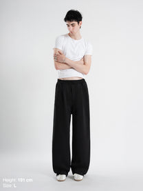 PLEATED SWEATPANTS - BLACK