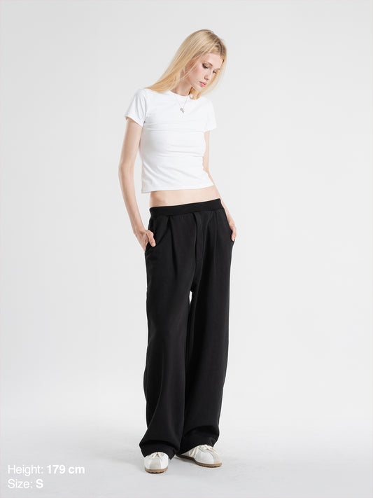 PLEATED SWEATPANTS - BLACK