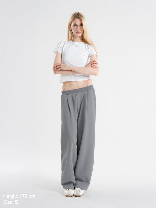 PLEATED SWEATPANTS - GRAY