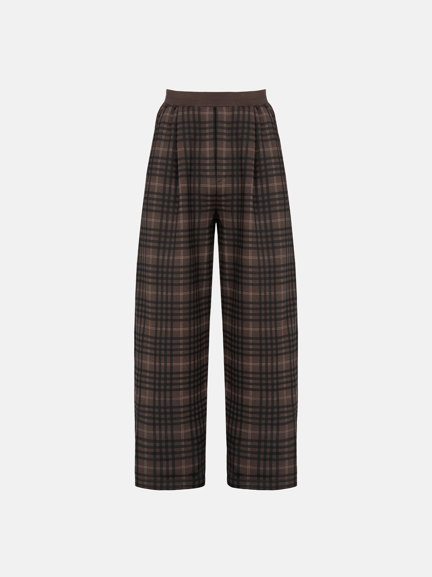 PLEATED SWEATPANTS - TARTAN