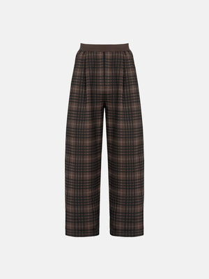 PLEATED SWEATPANTS - TARTAN