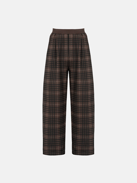 PLEATED SWEATPANTS - TARTAN