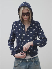 SLIM ZIP HOODIE - STARS