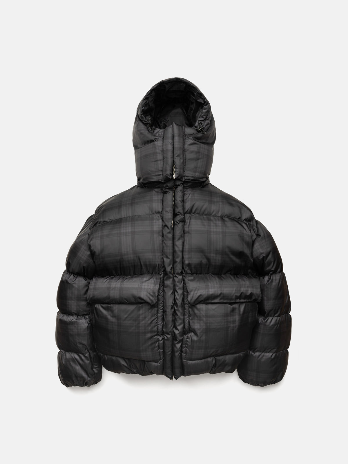 PUFFY JACKET - BLACK CHECKERED